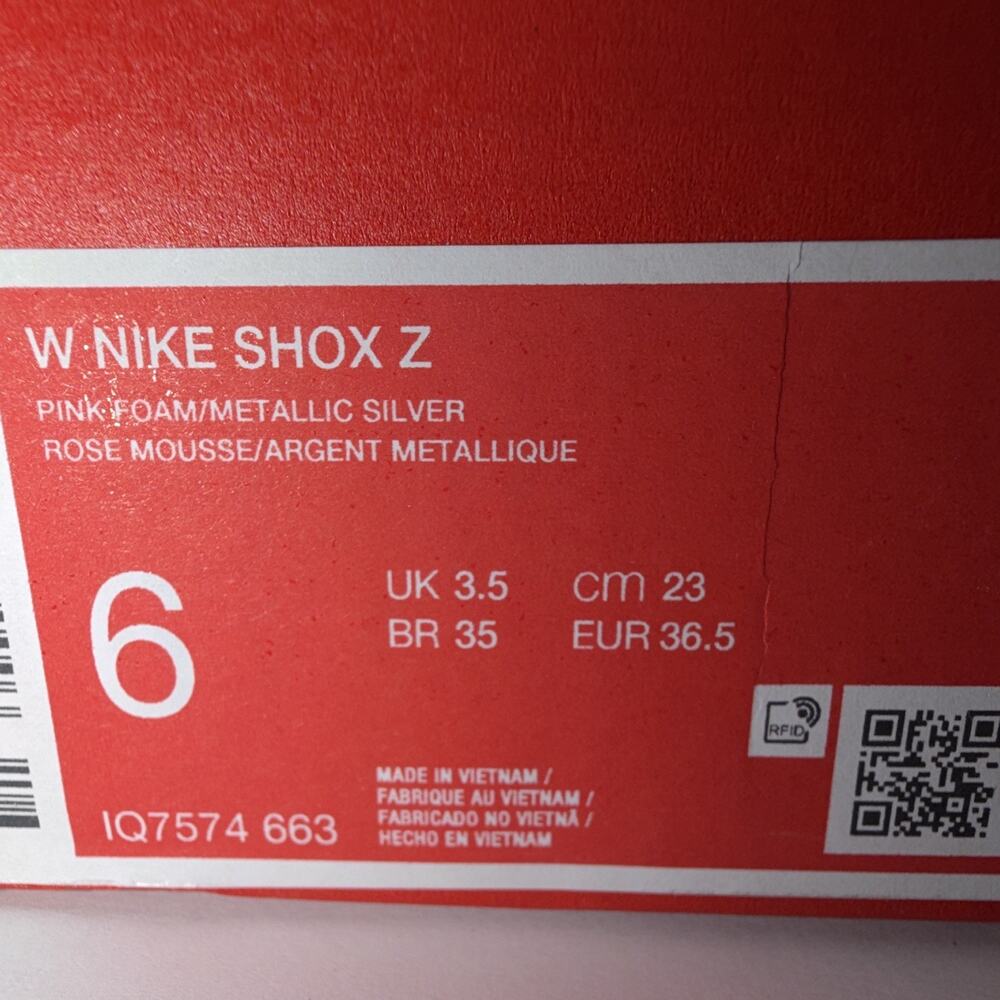 Nike Shox Z SE Women’s Low Top Sneakers Pink Foam/Grey Fog Silver IQ7574-663 - Picture 7 of 7
